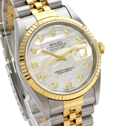 ROLEX DATEJUST 10P Diamond Watches 16233NG Stainless Steel/SSxK18YG mens