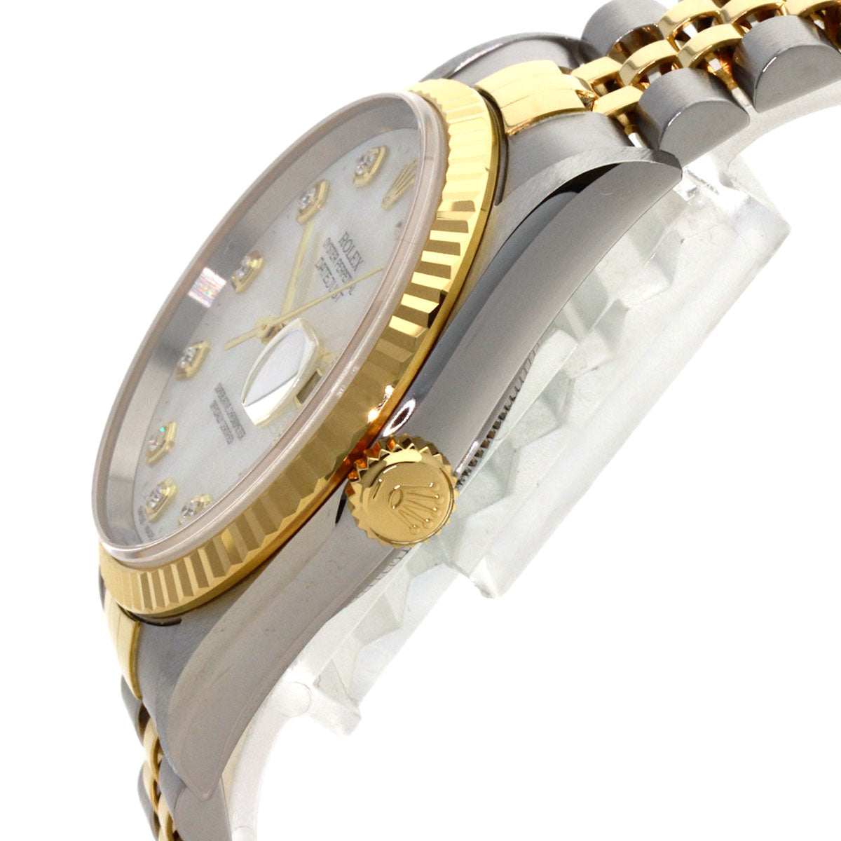ROLEX DATEJUST 10P Diamond Watches 16233NG Stainless Steel/SSxK18YG mens
