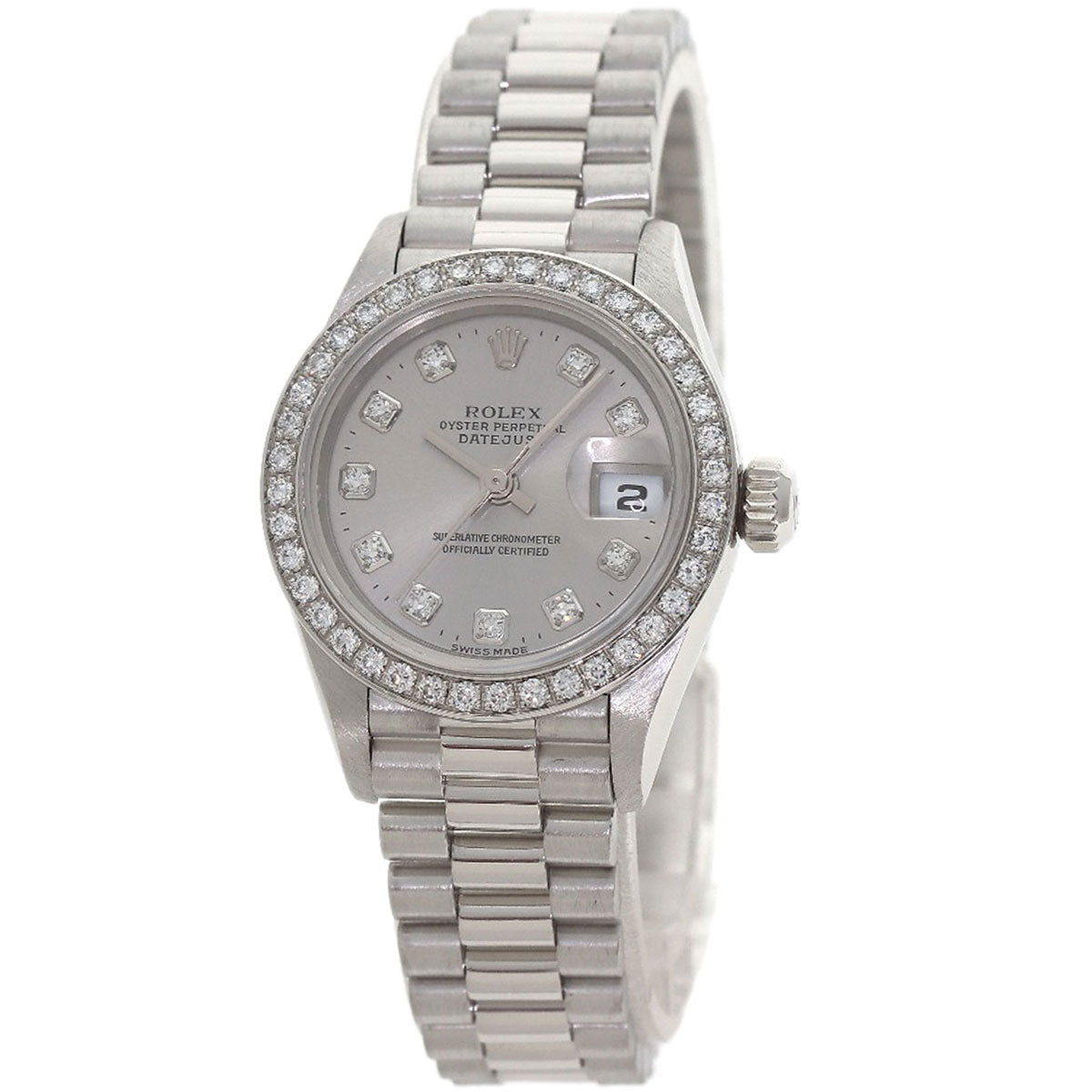 ROLEX DATEJUST 10P Diamond Watches 79136G Platinum/PT Ladies