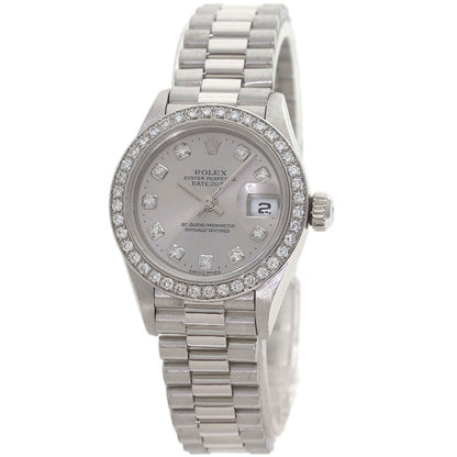 ROLEX DATEJUST 10P Diamond Watches 79136G Platinum/PT Ladies