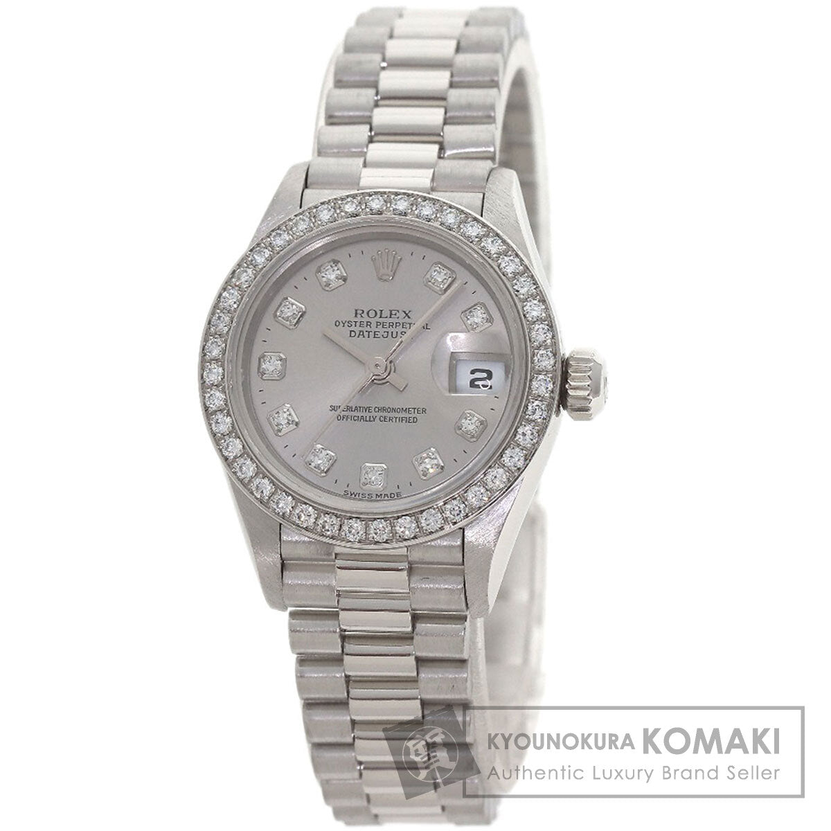ROLEX DATEJUST 10P Diamond Watches 79136G Platinum/PT Ladies