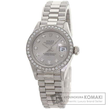ROLEX DATEJUST 10P Diamond Watches 79136G Platinum/PT Ladies