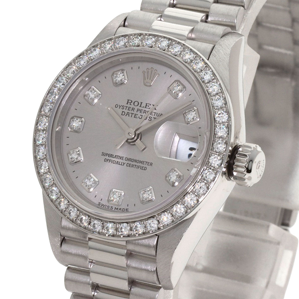 ROLEX DATEJUST 10P Diamond Watches 79136G Platinum/PT Ladies