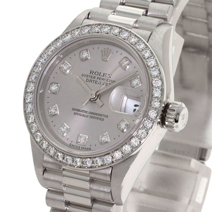 ROLEX DATEJUST 10P Diamond Watches 79136G Platinum/PT Ladies