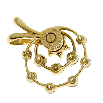 WALTHAM Swing Circle Diamond Pendant top K18 Yellow Gold Ladies [Used]