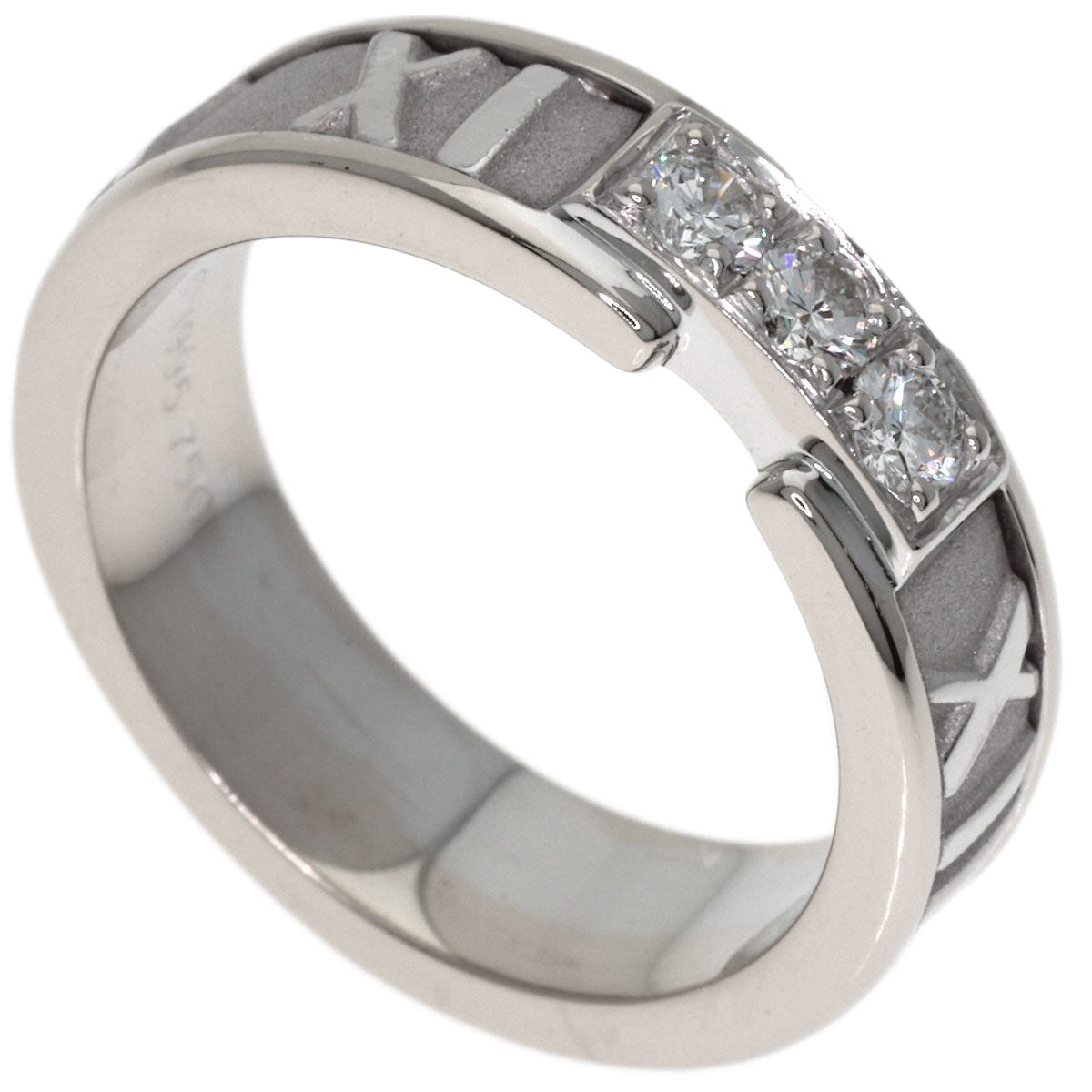 TIFFANY&Co. Atlas 3P Diamond Ring K18 White Gold Ladies [Used]