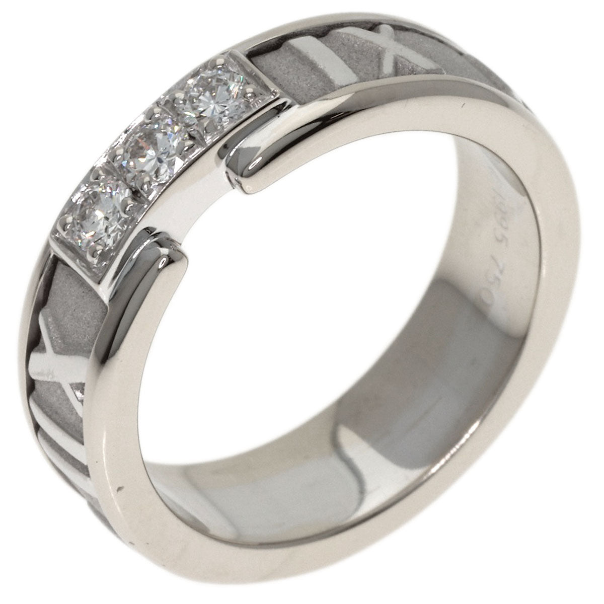 TIFFANY&Co. Atlas 3P Diamond Ring K18 White Gold Ladies [Used]