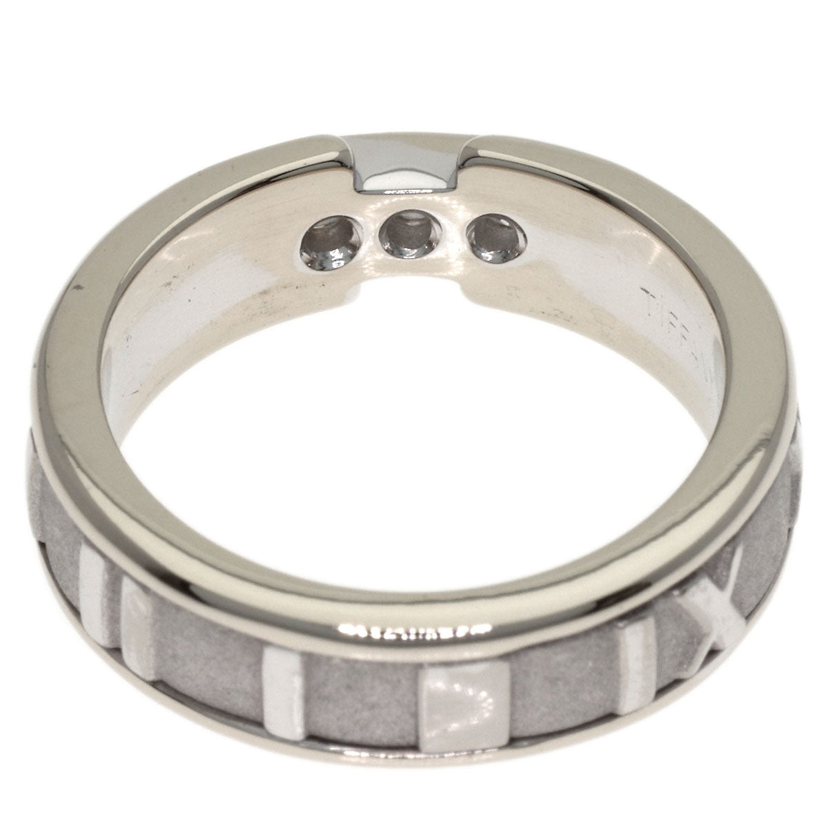 TIFFANY&Co. Atlas 3P Diamond Ring K18 White Gold Ladies [Used]