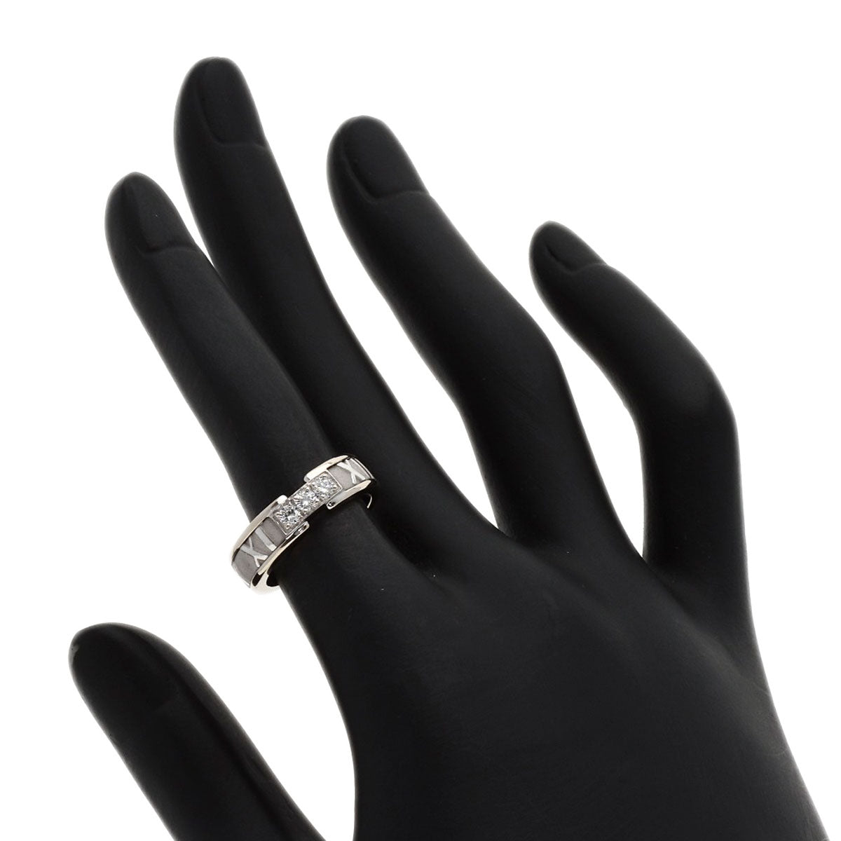 TIFFANY&Co. Atlas 3P Diamond Ring K18 White Gold Ladies [Used]