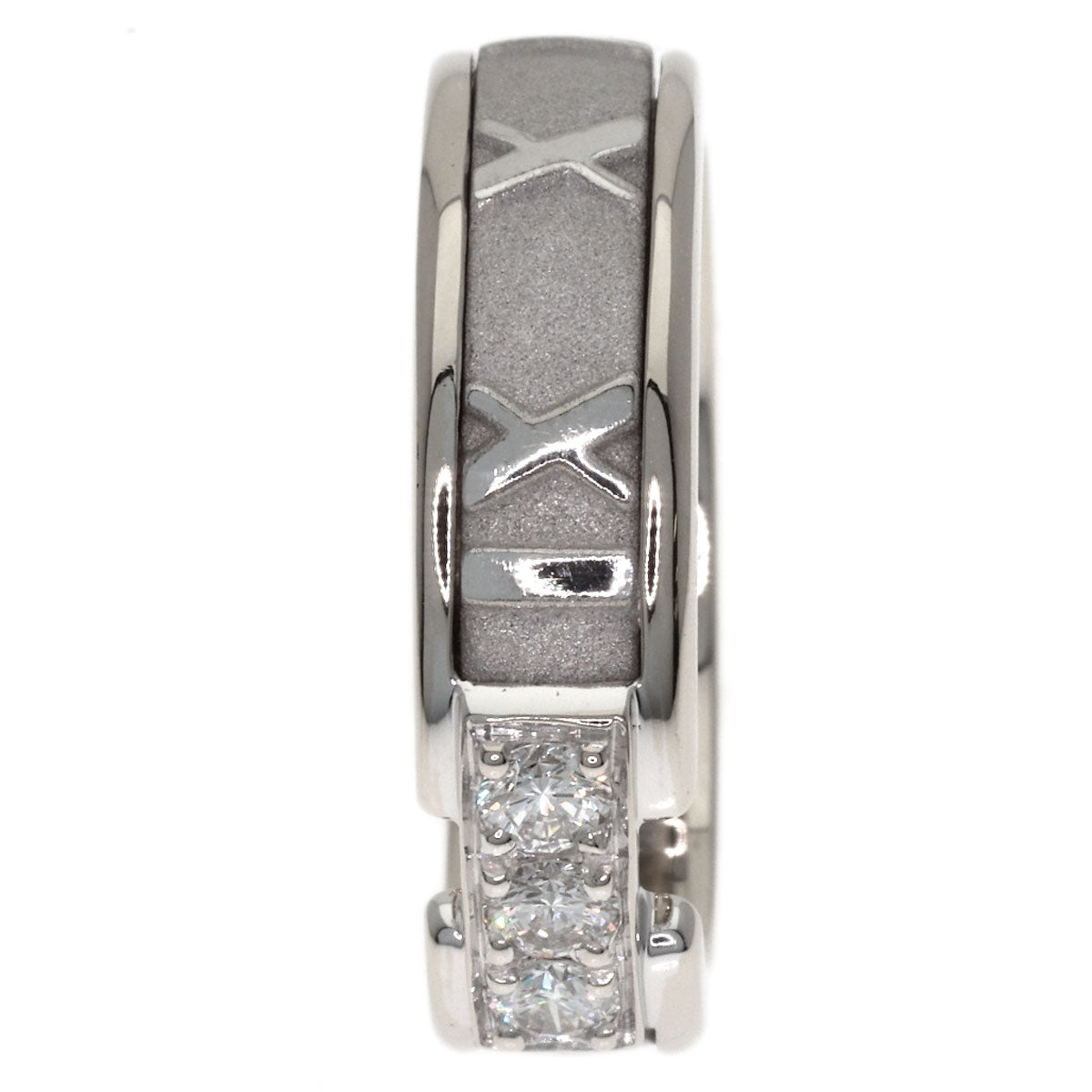 TIFFANY&Co. Atlas 3P Diamond Ring K18 White Gold Ladies [Used]