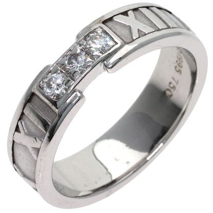 TIFFANY&Co. Atlas 3P Diamond Ring K18 White Gold Ladies [Used]