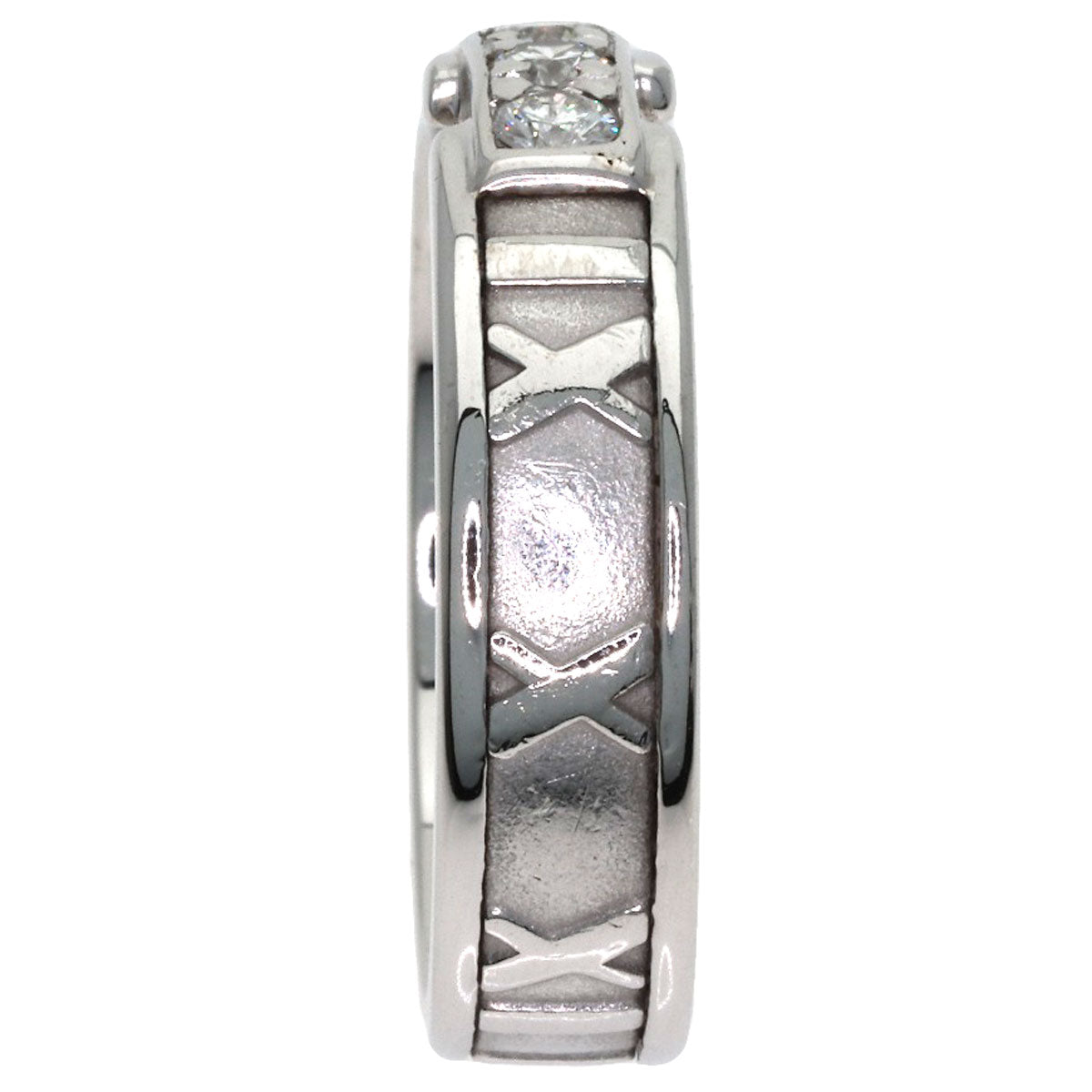 TIFFANY&Co. Atlas 3P Diamond Ring K18 White Gold Ladies [Used]