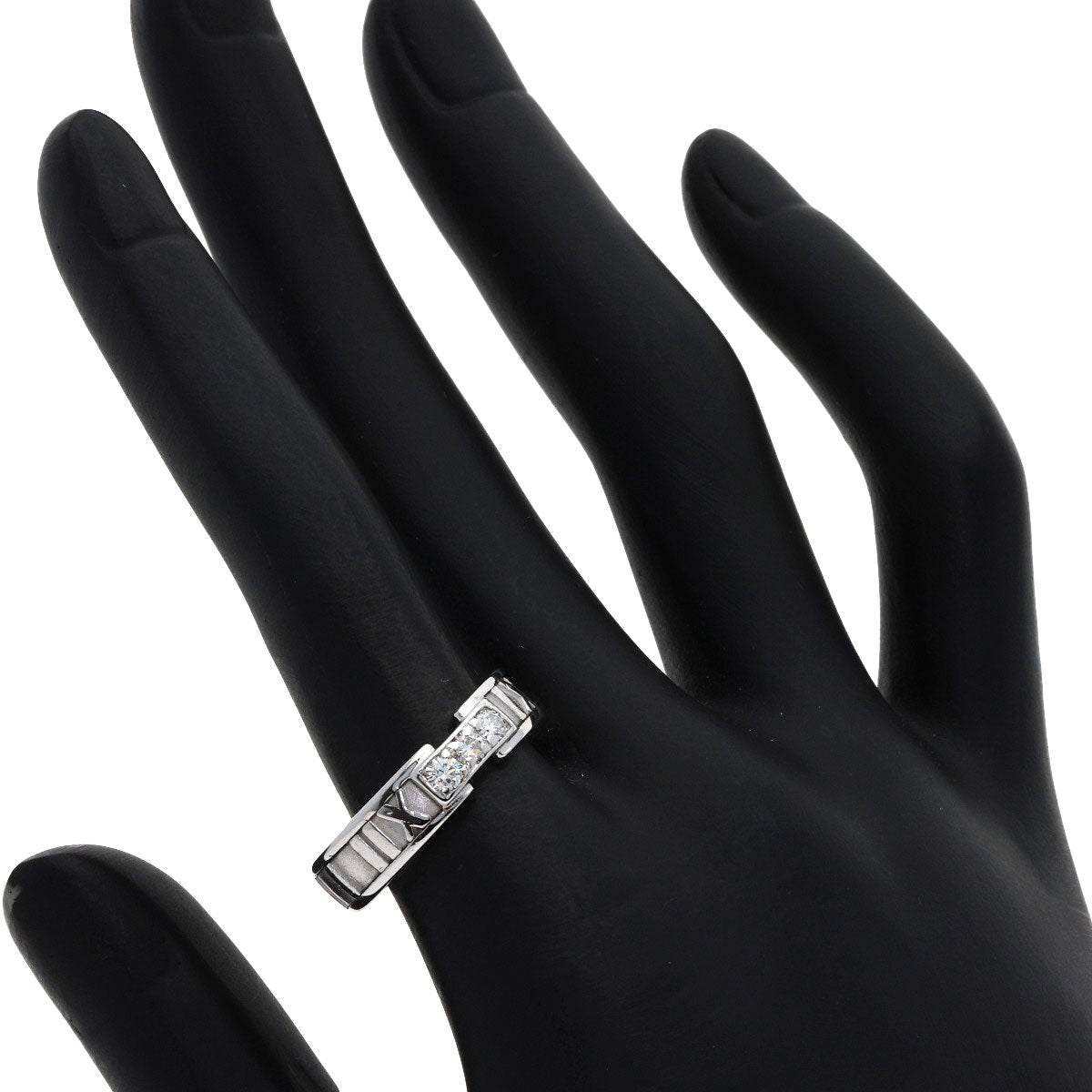 TIFFANY&Co. Atlas 3P Diamond Ring K18 White Gold Ladies [Used]
