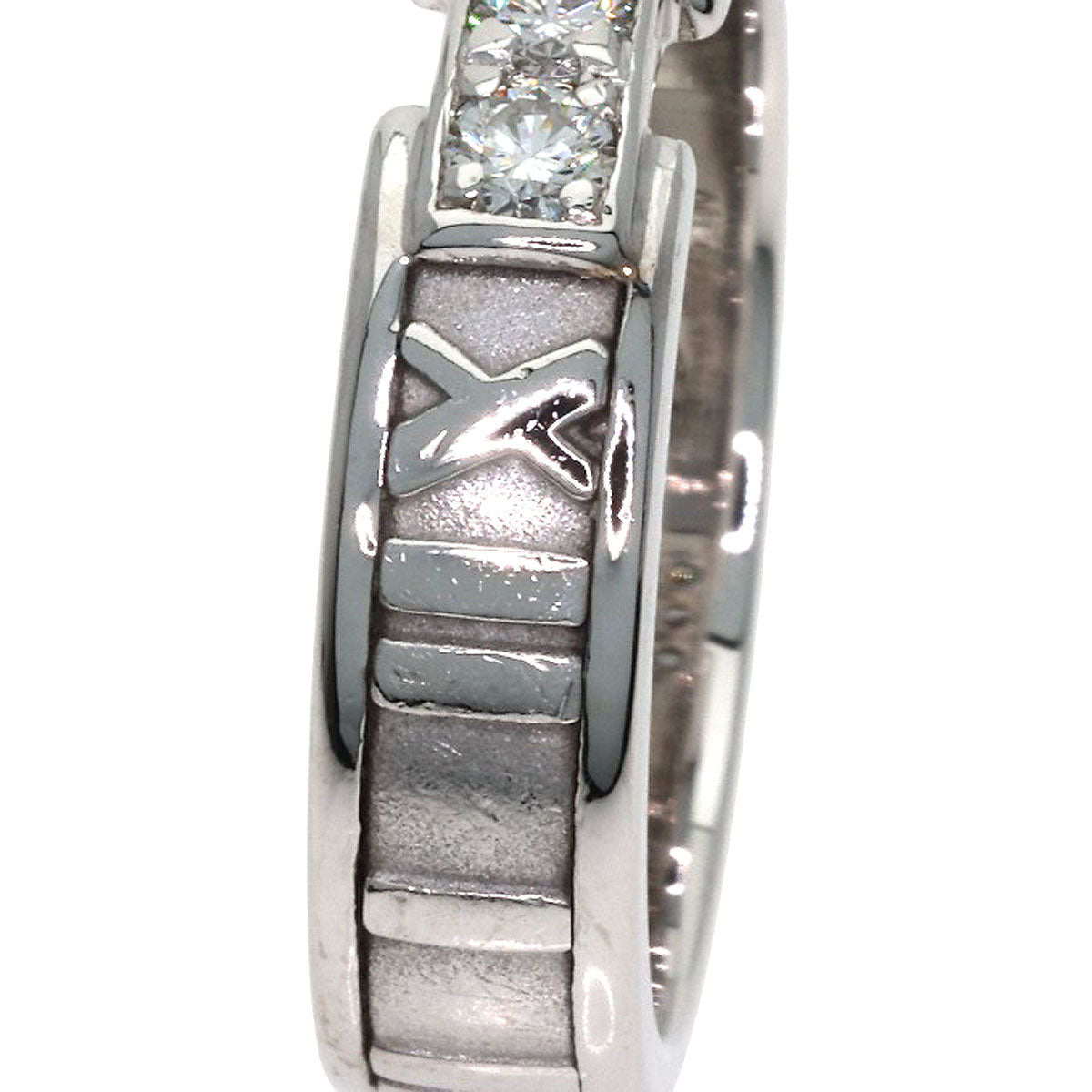 TIFFANY&Co. Atlas 3P Diamond Ring K18 White Gold Ladies [Used]