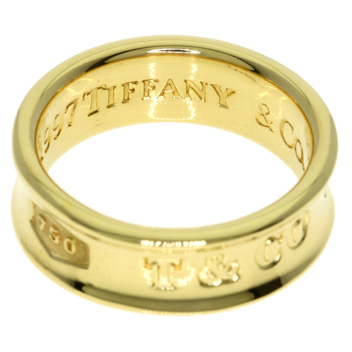 TIFFANY&Co. 1837 Narrow Ring K18 Yellow Gold Ladies [Used]