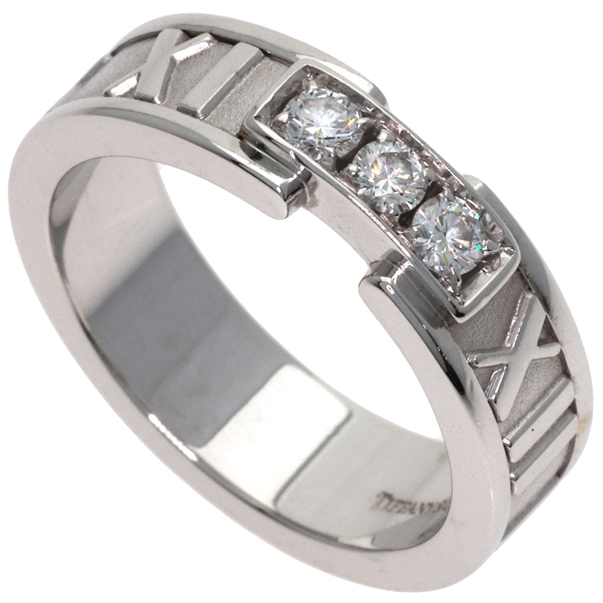 TIFFANY&Co. Atlas 3P Diamond Ring K18 White Gold Ladies [Used]