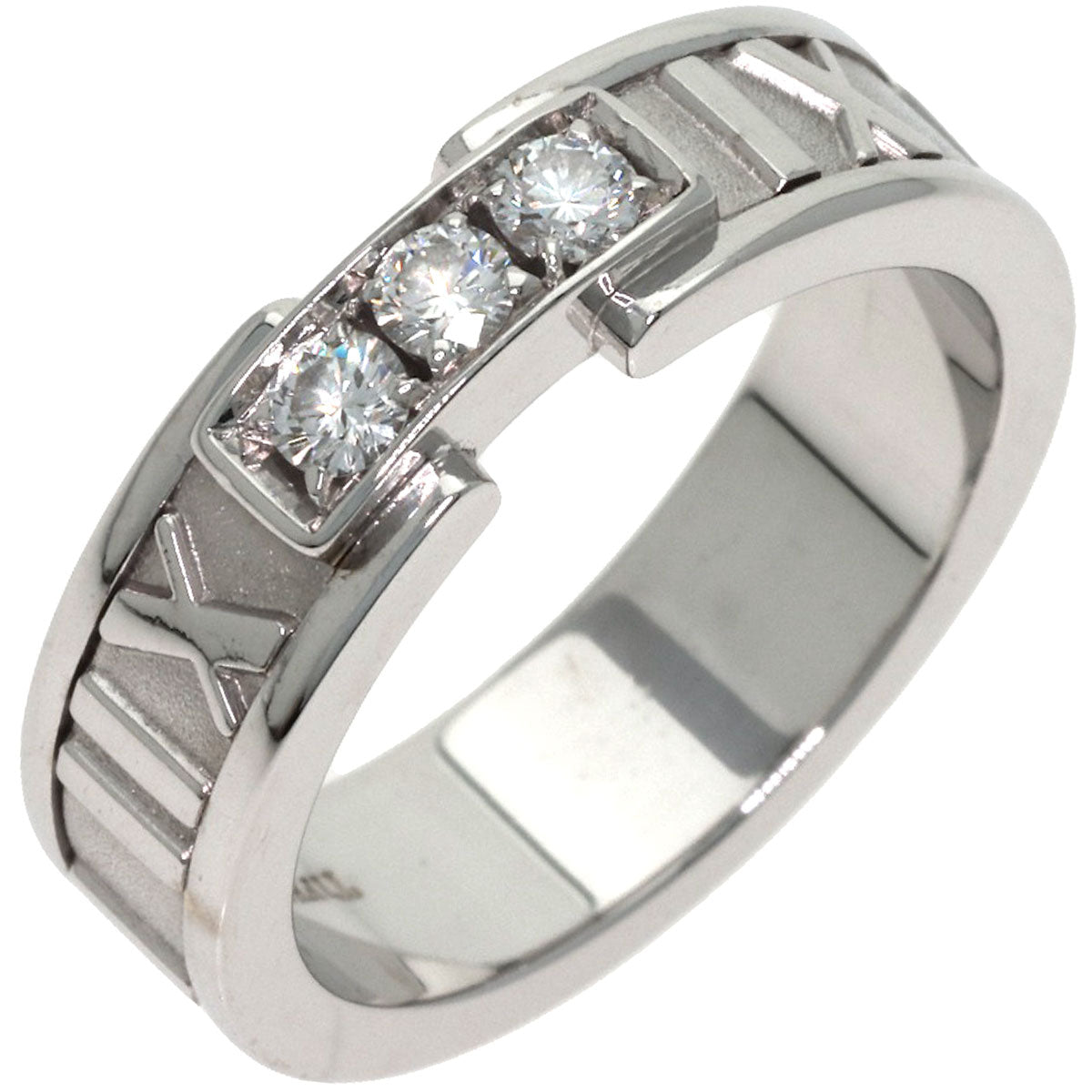 TIFFANY&Co. Atlas 3P Diamond Ring K18 White Gold Ladies [Used]