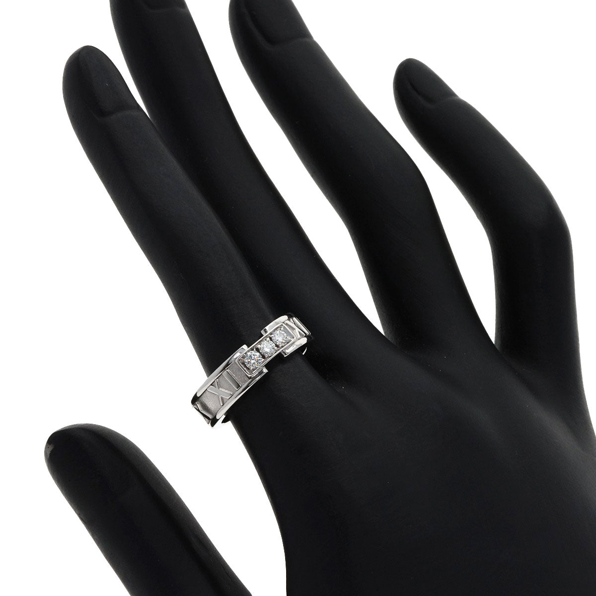 TIFFANY&Co. Atlas 3P Diamond Ring K18 White Gold Ladies [Used]