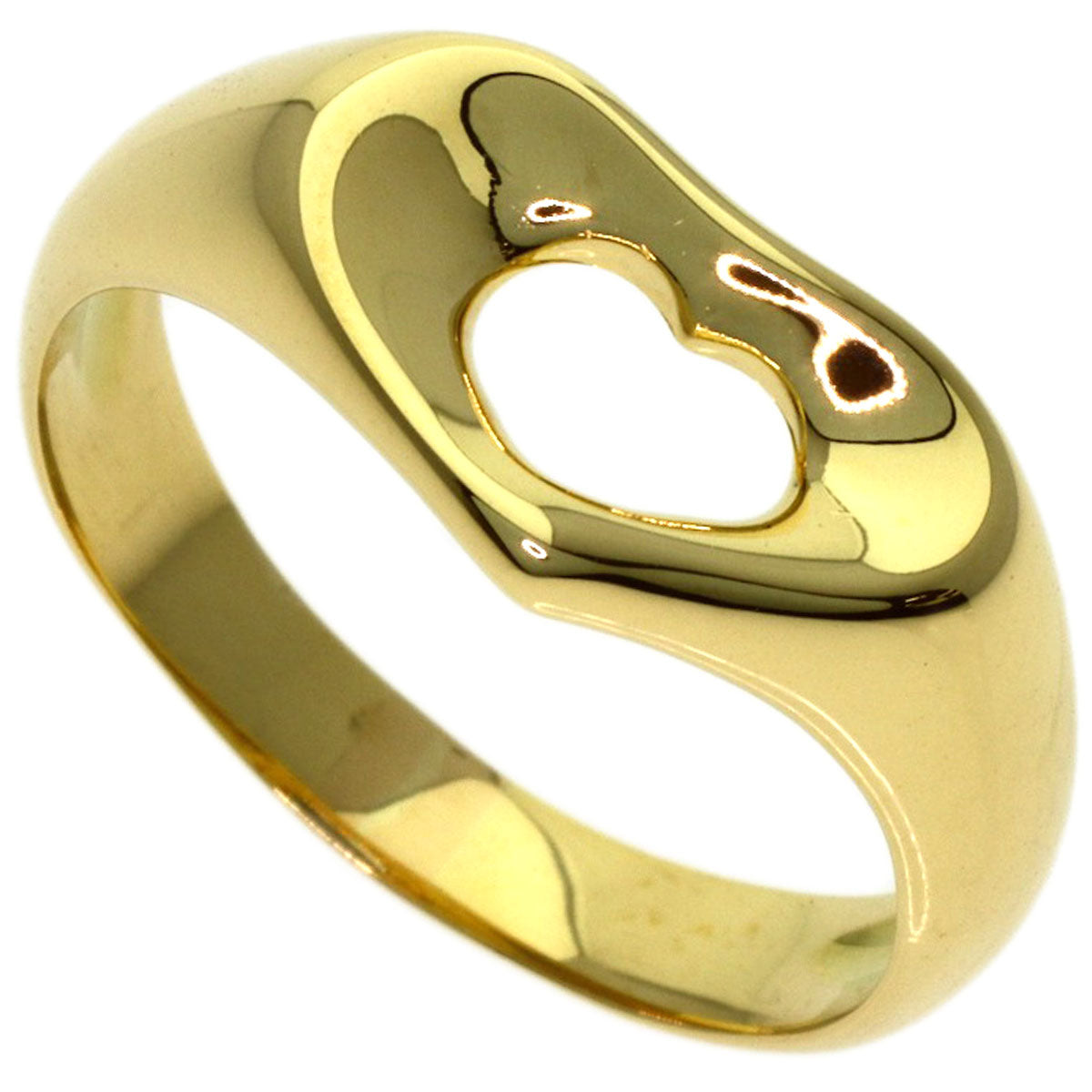 TIFFANY&Co. Open heart Ring K18 Yellow Gold Ladies [Used]