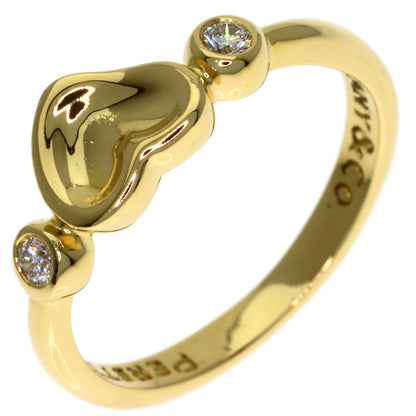 TIFFANY&Co. Closed Heart 2P Diamond Ring K18 Yellow Gold Ladies [Used]