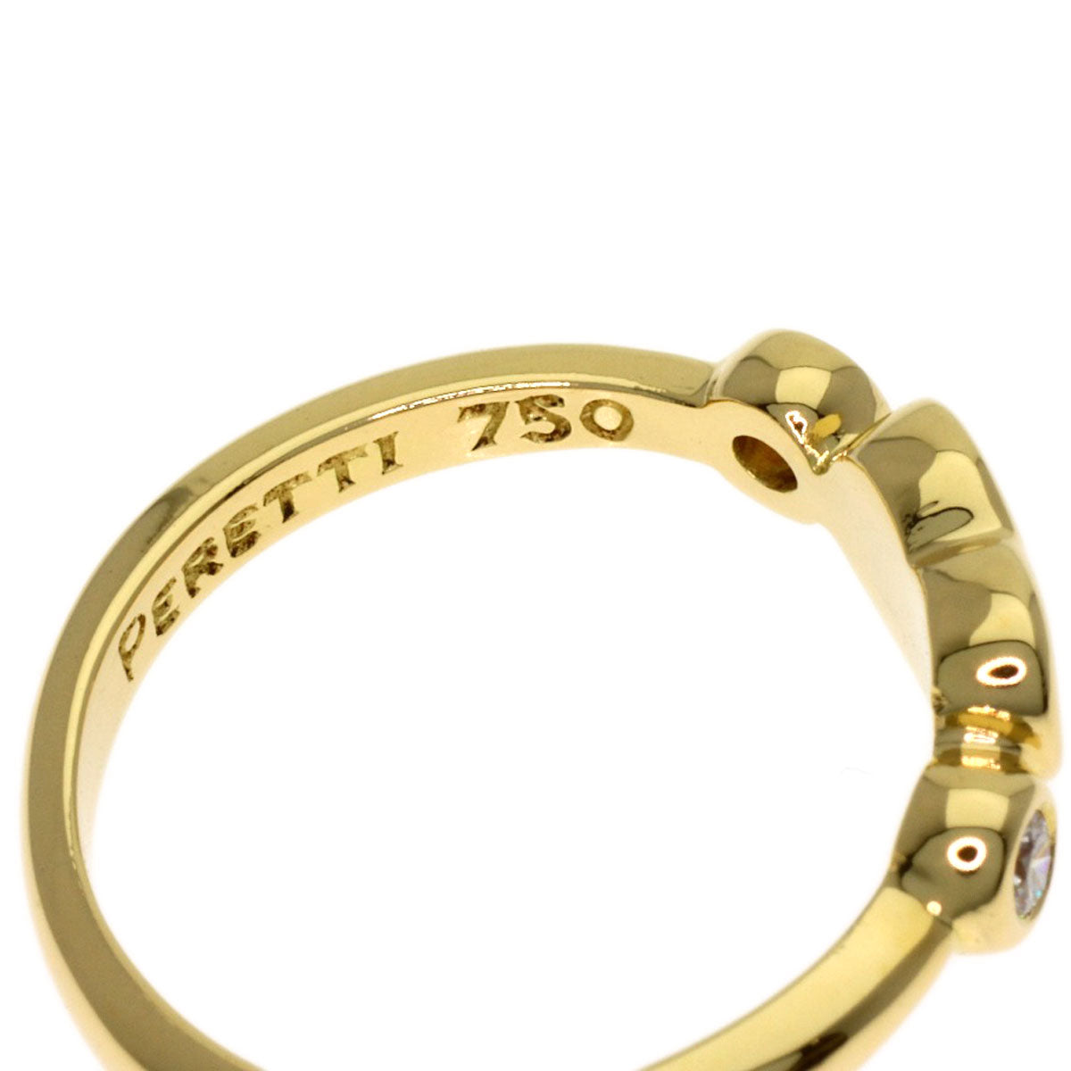 TIFFANY&Co. Closed Heart 2P Diamond Ring K18 Yellow Gold Ladies [Used]