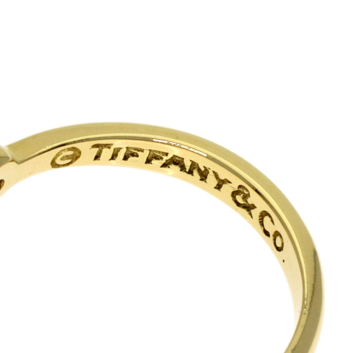 TIFFANY&Co. Closed Heart 2P Diamond Ring K18 Yellow Gold Ladies [Used]