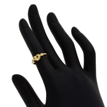 TIFFANY&Co. Closed Heart 2P Diamond Ring K18 Yellow Gold Ladies [Used]