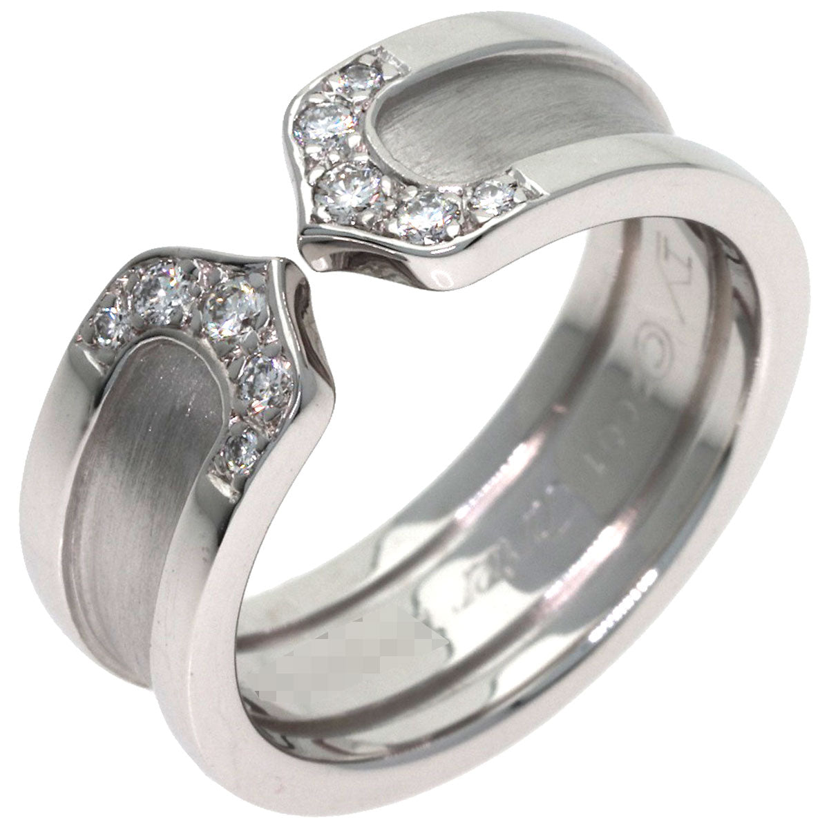 CARTIER C2 Diamond #48 Ring K18 White Gold Ladies [Used]
