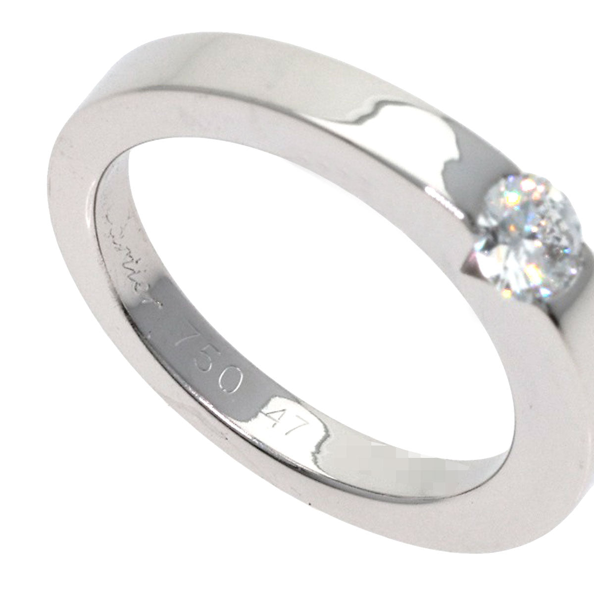 CARTIER Date with Diamond #47 Ring K18 White Gold Ladies [Used]