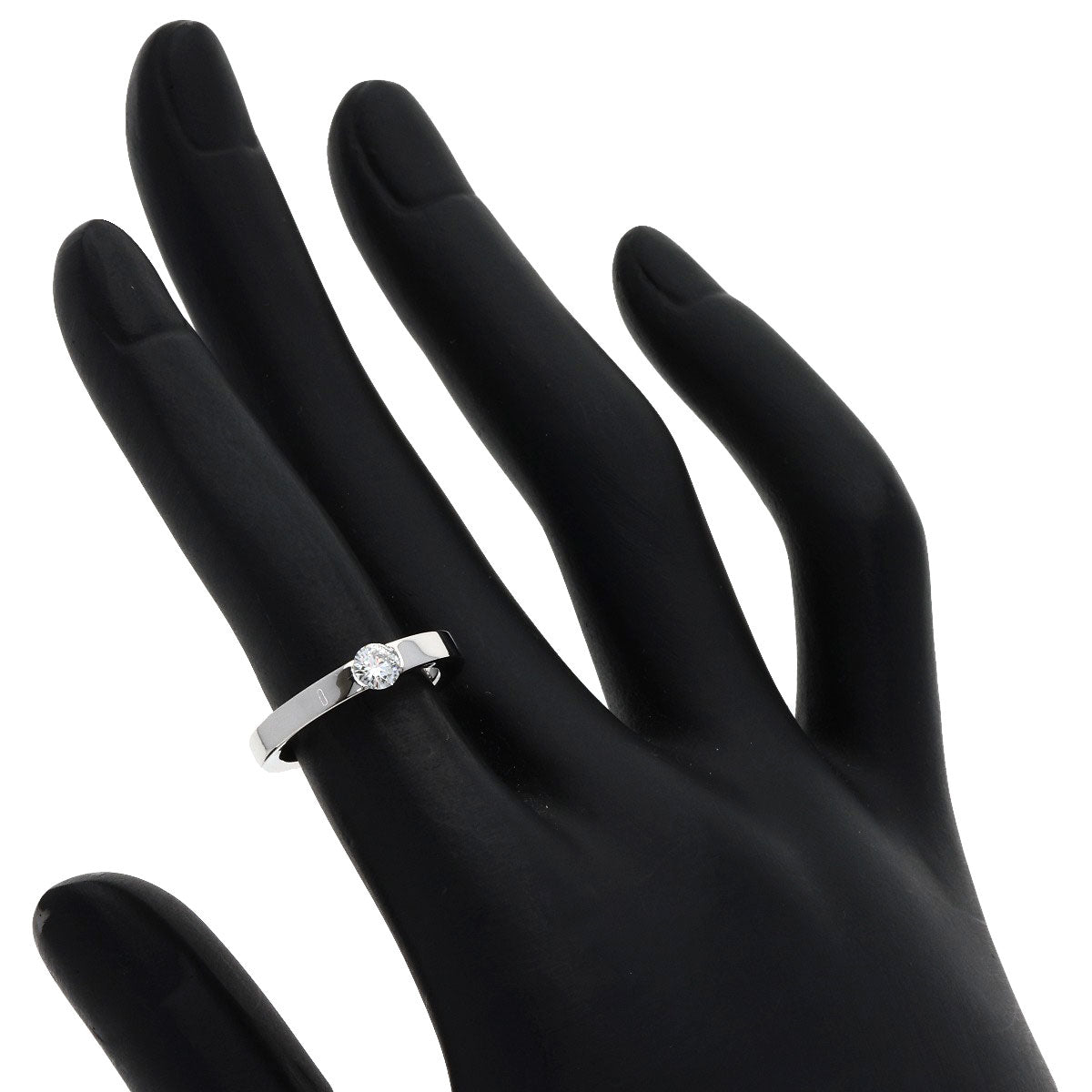 CARTIER Date with Diamond #47 Ring K18 White Gold Ladies [Used]