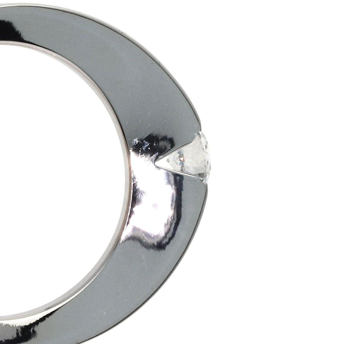 CARTIER Date with Diamond #47 Ring K18 White Gold Ladies [Used]