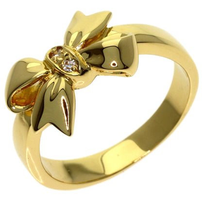 MIKIMOTO Ribbon Diamond Ring K18 Yellow Gold Ladies [Used]