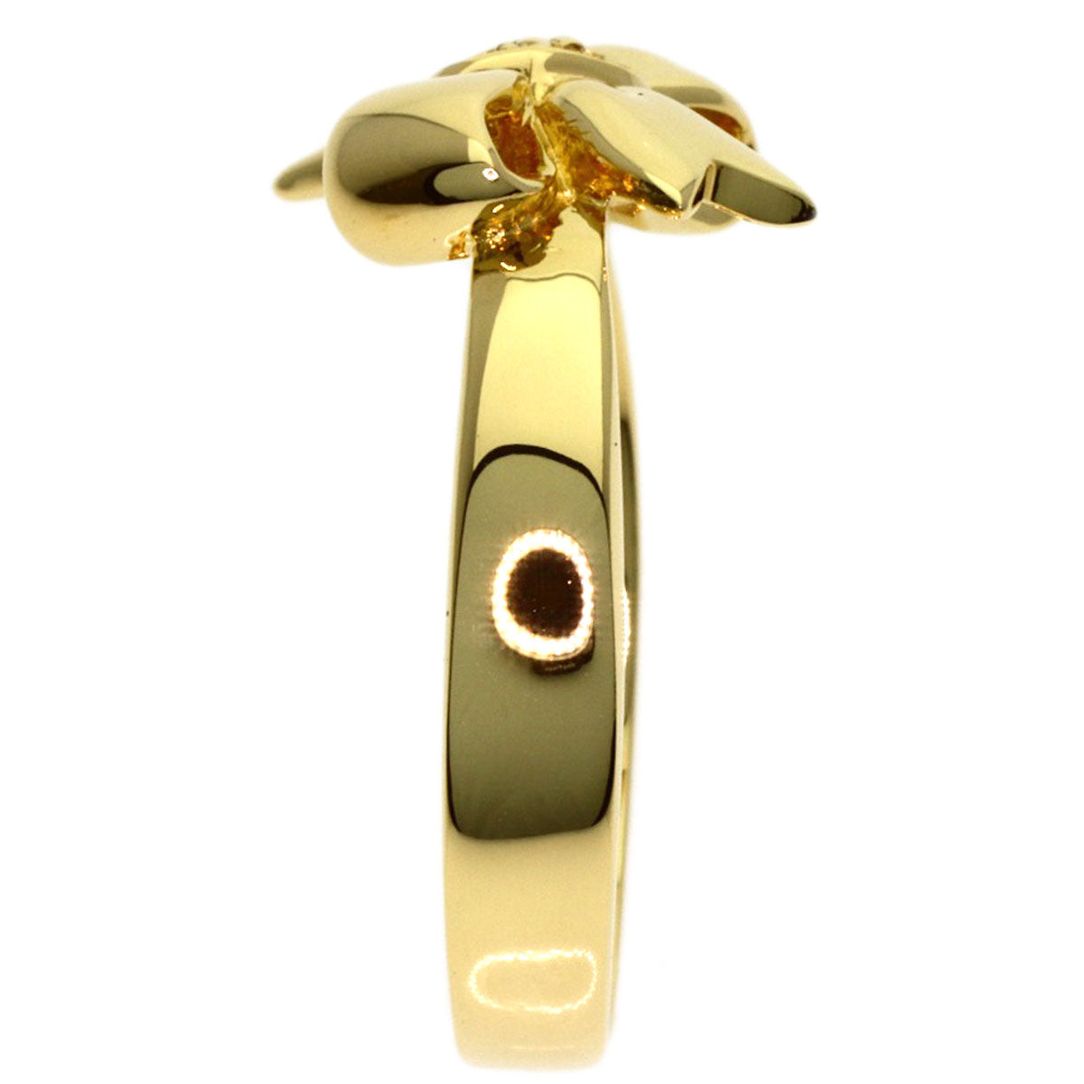 MIKIMOTO Ribbon Diamond Ring K18 Yellow Gold Ladies [Used]