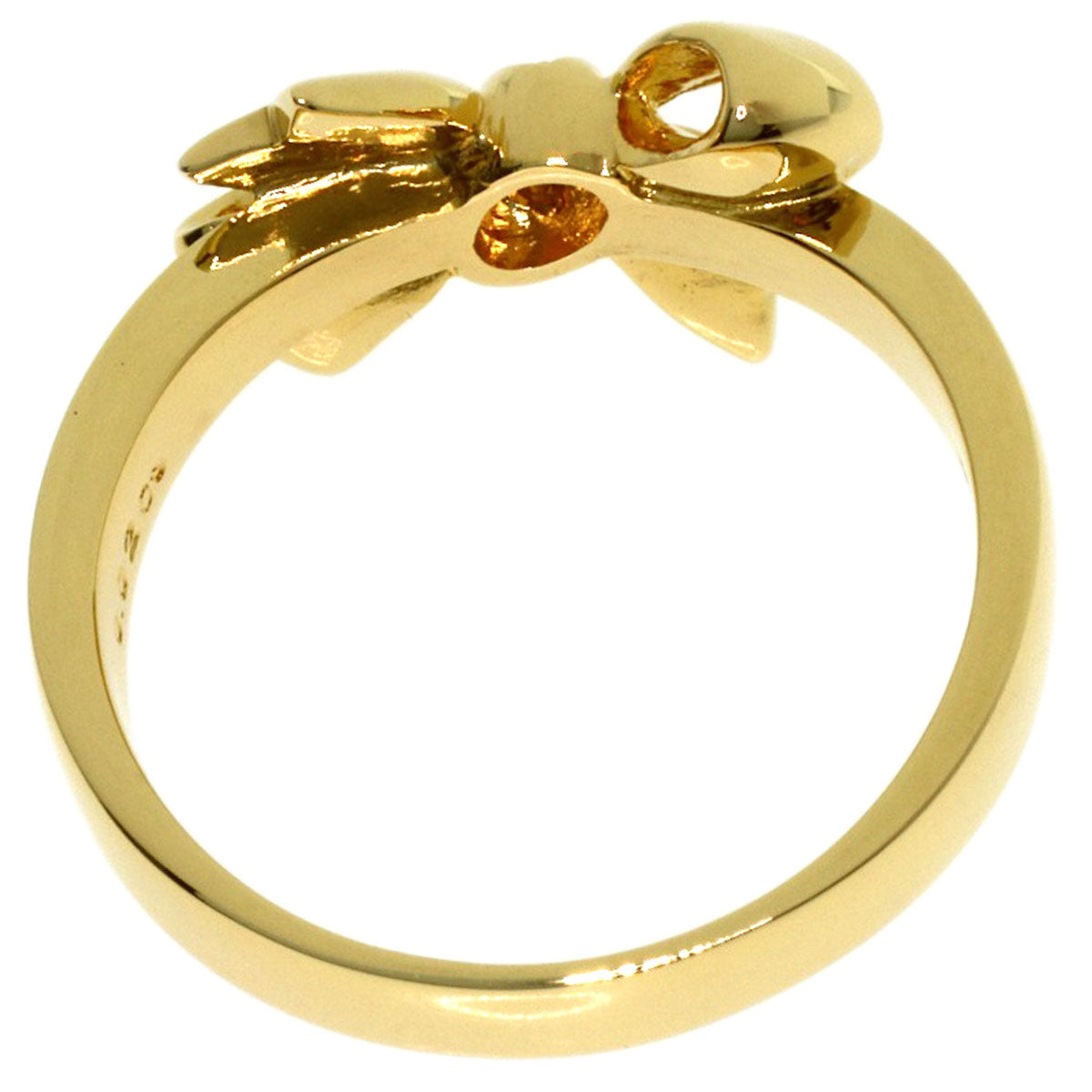MIKIMOTO Ribbon Diamond Ring K18 Yellow Gold Ladies [Used]