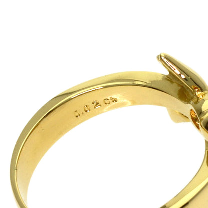 MIKIMOTO Ribbon Diamond Ring K18 Yellow Gold Ladies [Used]