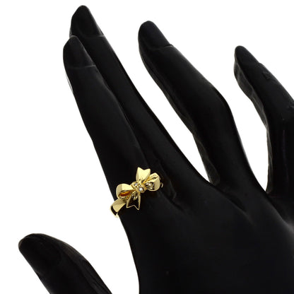 MIKIMOTO Ribbon Diamond Ring K18 Yellow Gold Ladies [Used]