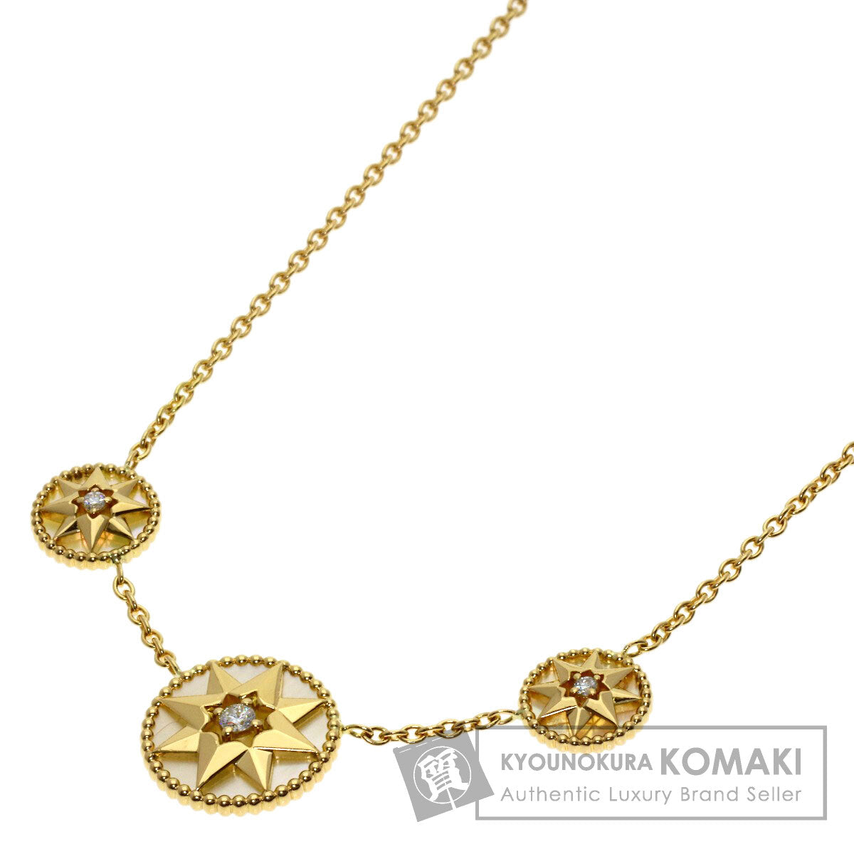 Dior Rose de Vent Diamond Necklace K18 Yellow Gold Ladies [Used]