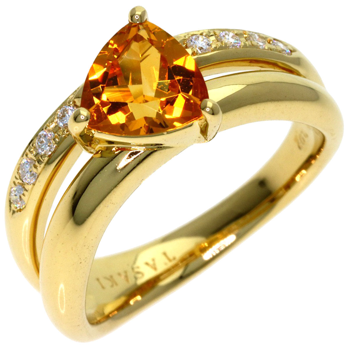 TASAKI Colored Stone Diamond Ring K18 Yellow Gold Ladies [Used]