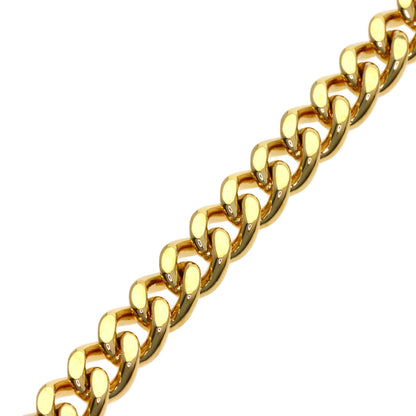 Curb chain Kihei 2 sides Bracelet K18 Yellow Gold 19.6g　Ladies