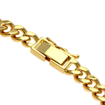 Curb chain Kihei 2 sides Bracelet K18 Yellow Gold 19.6g　Ladies