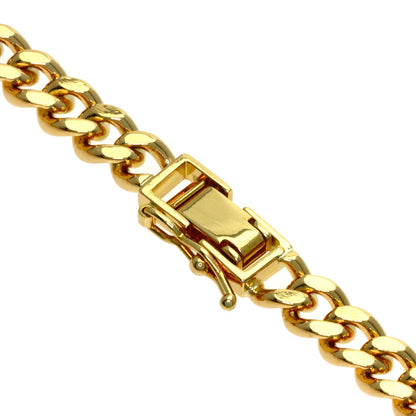 Curb chain Kihei 2 sides Bracelet K18 Yellow Gold 19.6g　Ladies