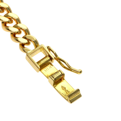 Curb chain Kihei 2 sides Bracelet K18 Yellow Gold 19.6g　Ladies