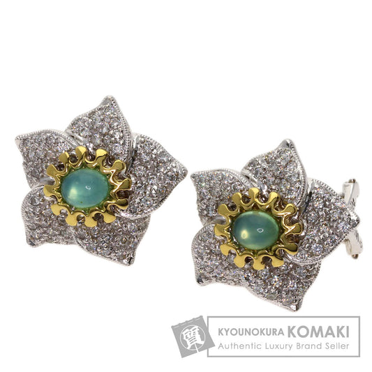 0.27ct Opal Diamond Earring K18 White Gold 11.8g　Ladies