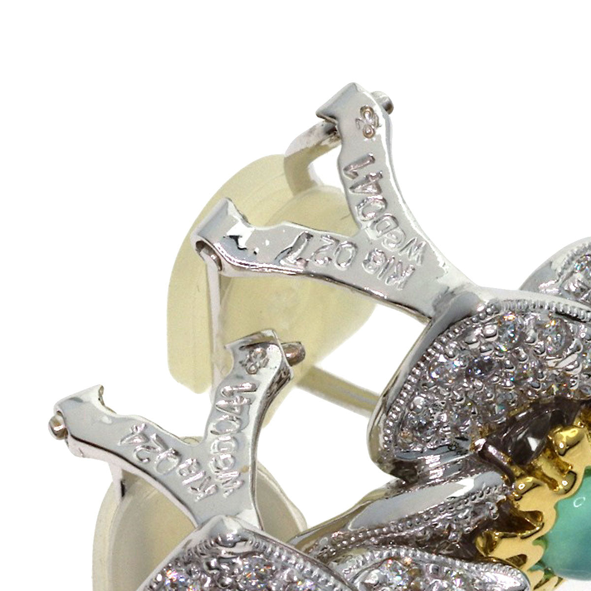 0.27ct Opal Diamond Earring K18 White Gold 11.8g　Ladies