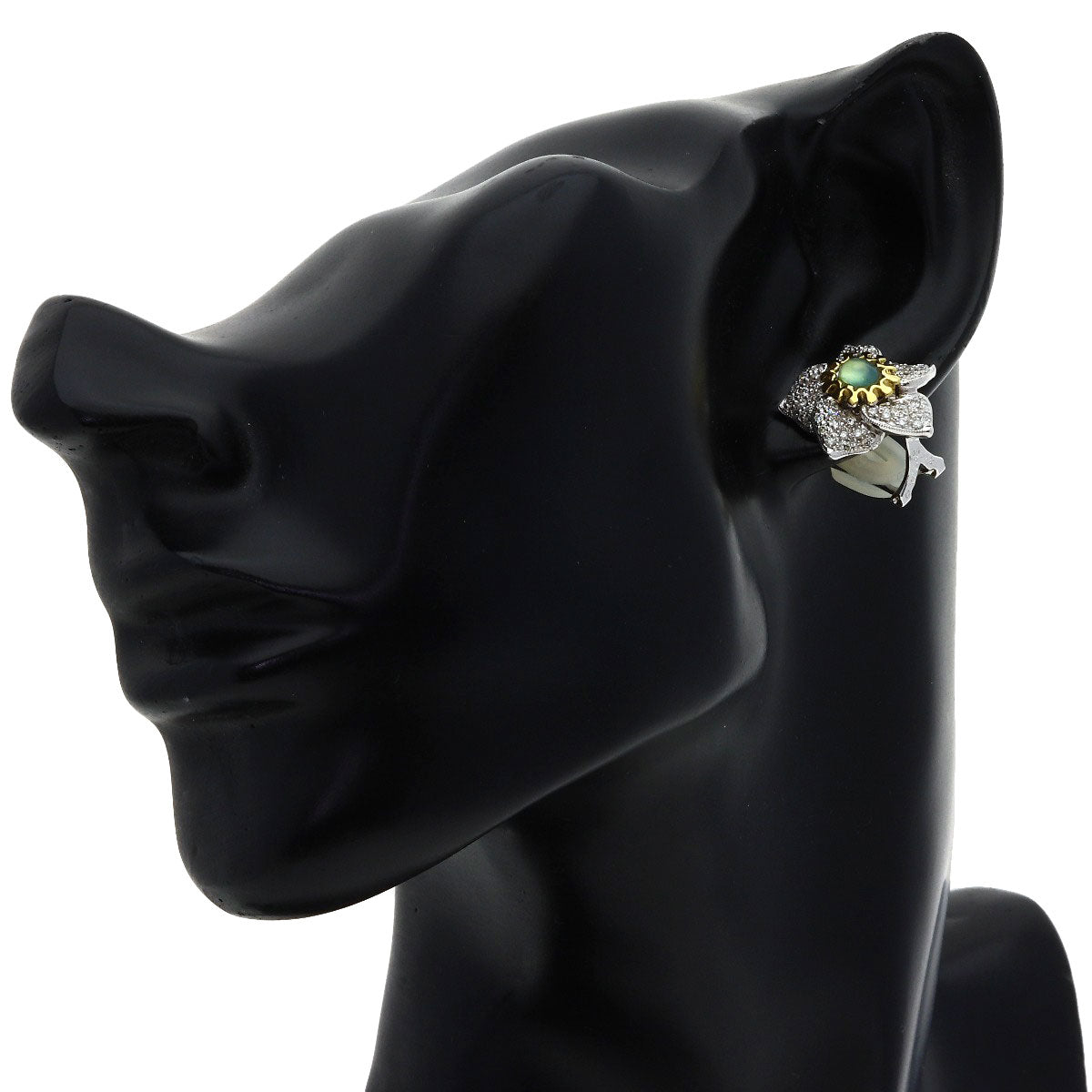 0.27ct Opal Diamond Earring K18 White Gold 11.8g　Ladies