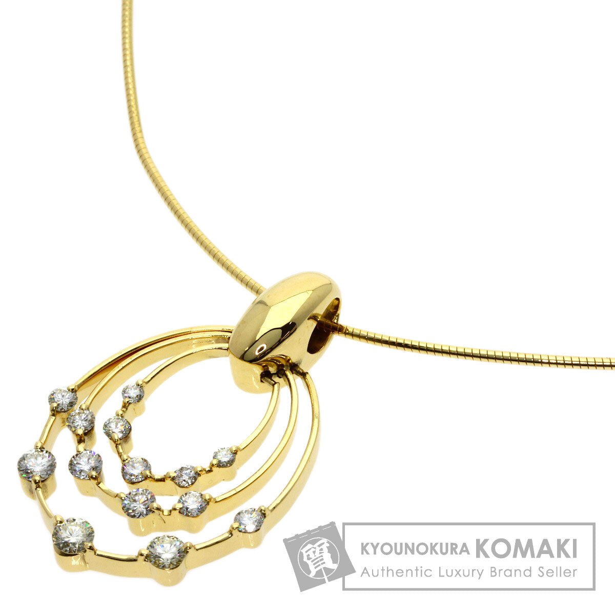 Queen Diamond Necklace K18 Yellow Gold Ladies [Used]
