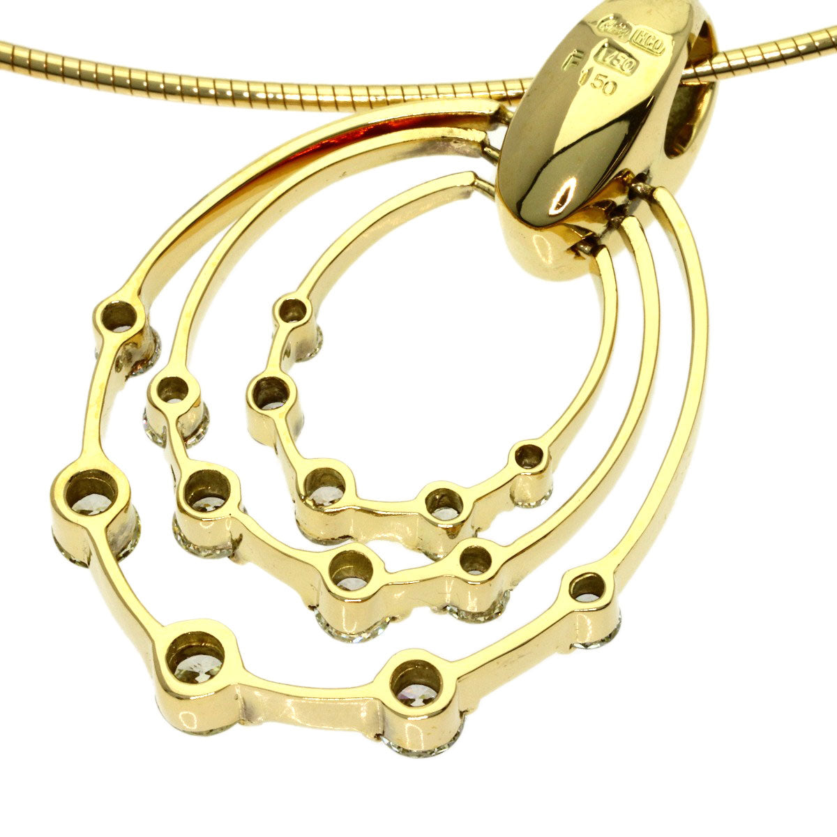 Queen Diamond Necklace K18 Yellow Gold Ladies [Used]