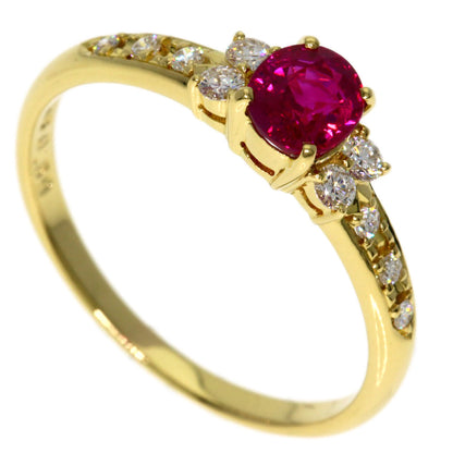 TASAKI Ruby Diamond Ring K18 Yellow Gold Ladies [Used]