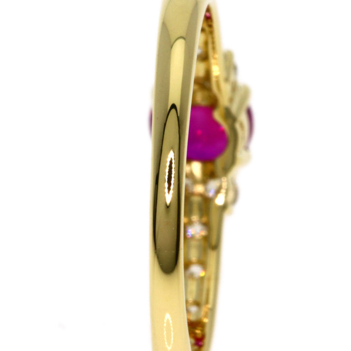 TASAKI Ruby Diamond Ring K18 Yellow Gold Ladies [Used]