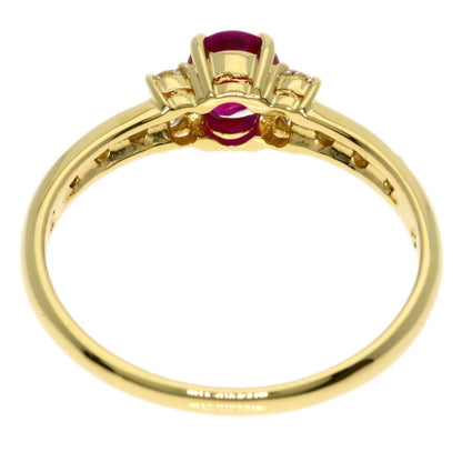 TASAKI Ruby Diamond Ring K18 Yellow Gold Ladies [Used]